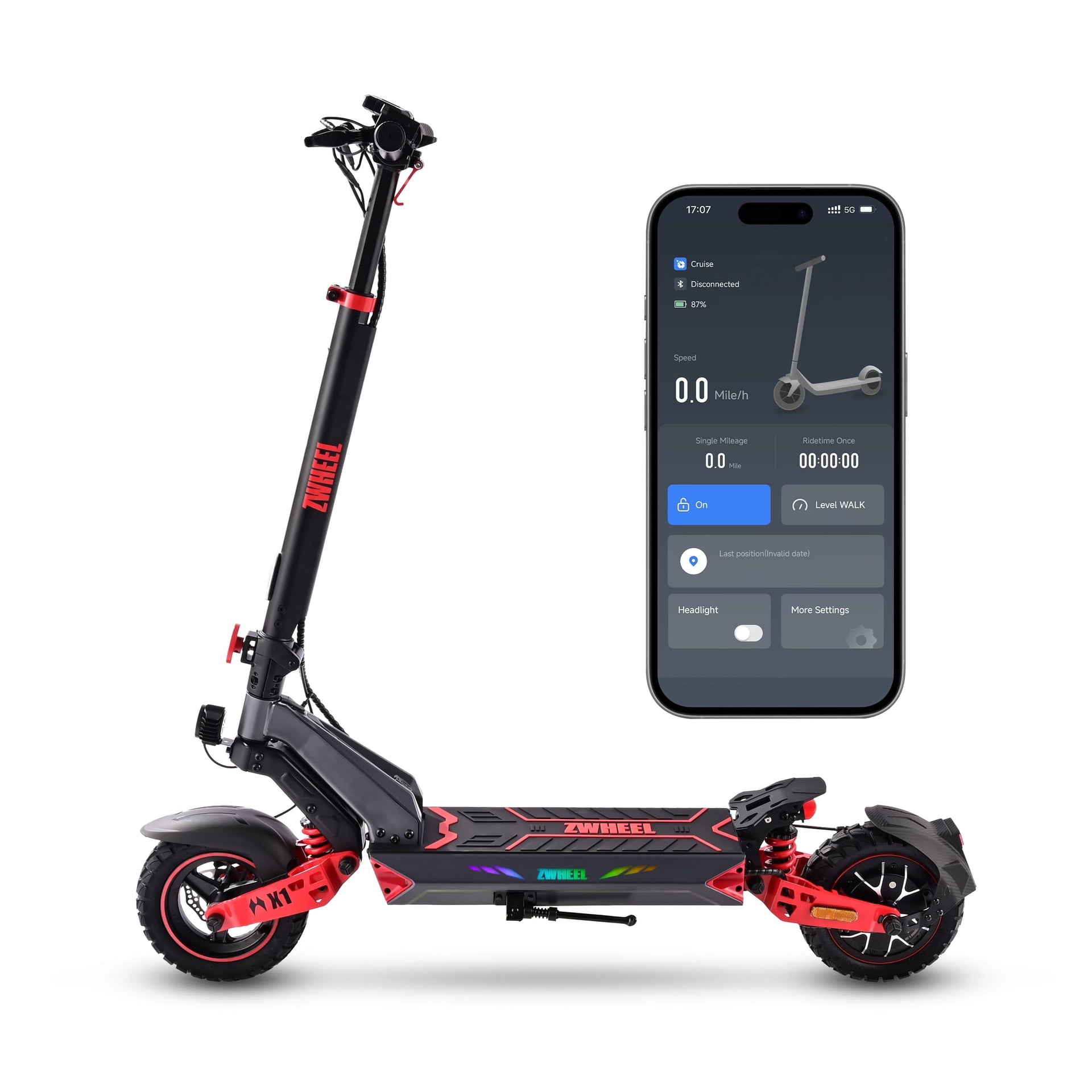 Electric Scooter - 1200W Powerful Motor, 32MPH Max Speed, 34 Miles Long Range, 10